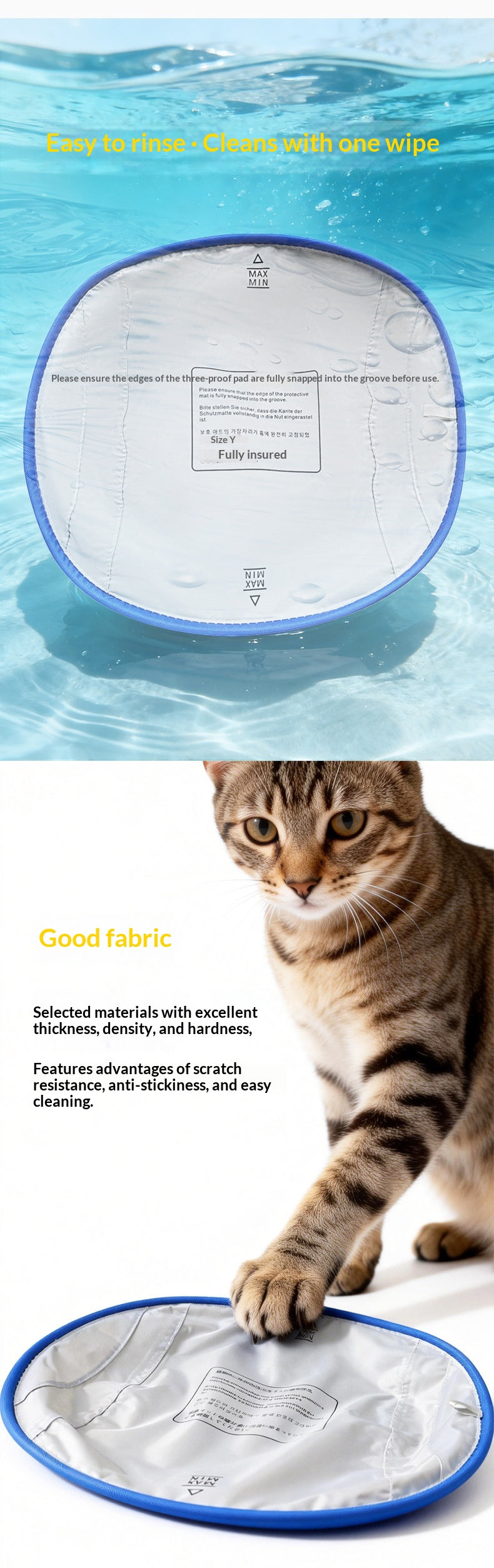 Pad de remplacement souple de protection pour boîte à litière intelligente