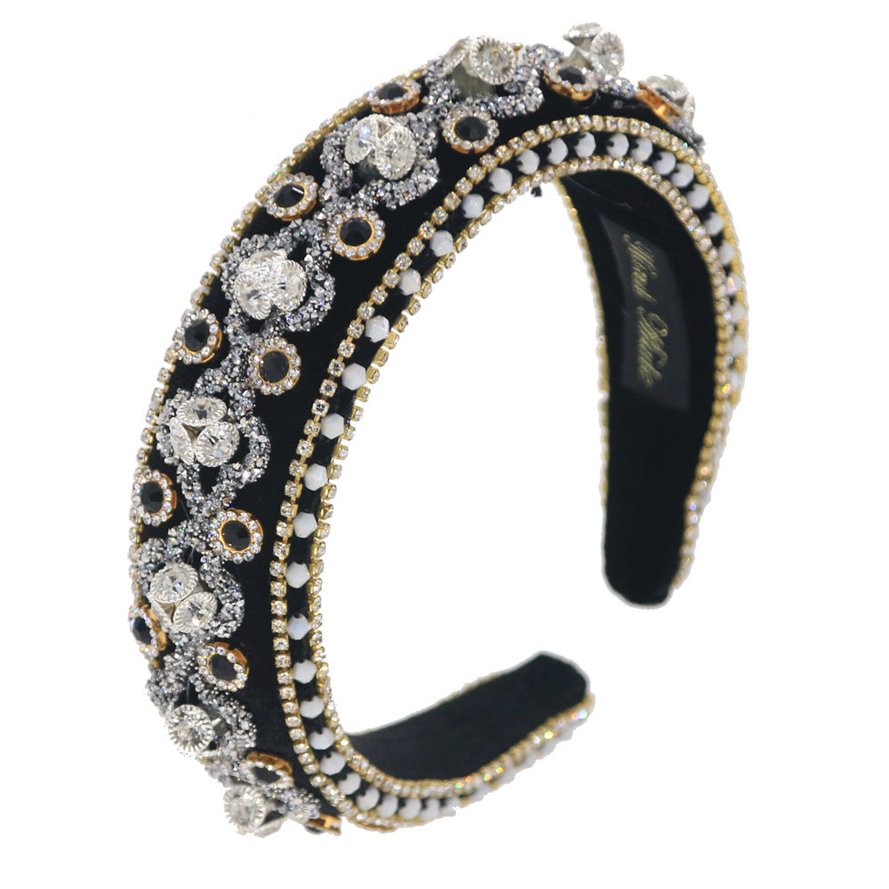 Bandeau européen et américain de luxe de style cour en diamant