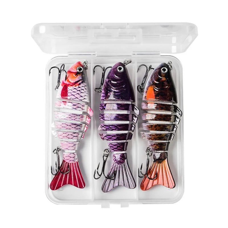 Aile artificielle 3PCSbox Aile multi-section Lure de poisson
