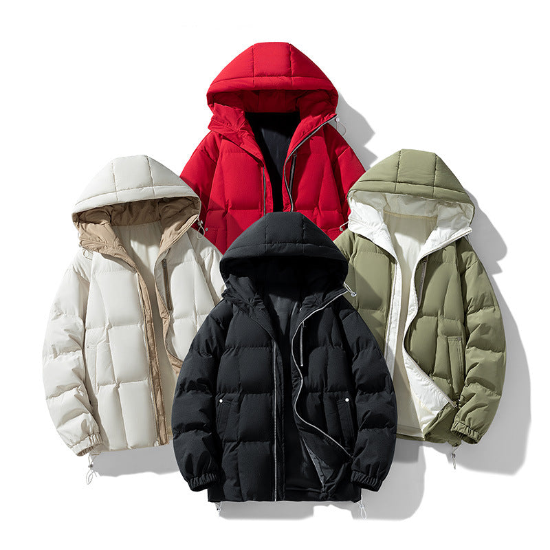 Manteau de coton pour homme simple de couleur solide de mode