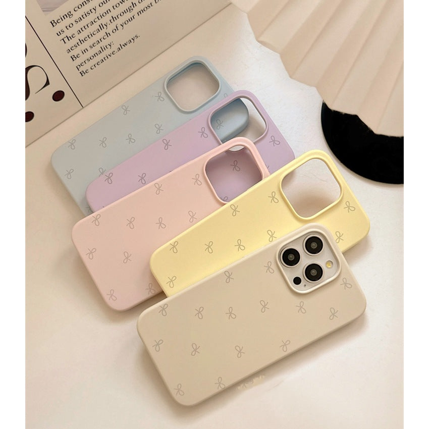 Cas de téléphone Bow liquide silicone peau se sentant résistant à la chute