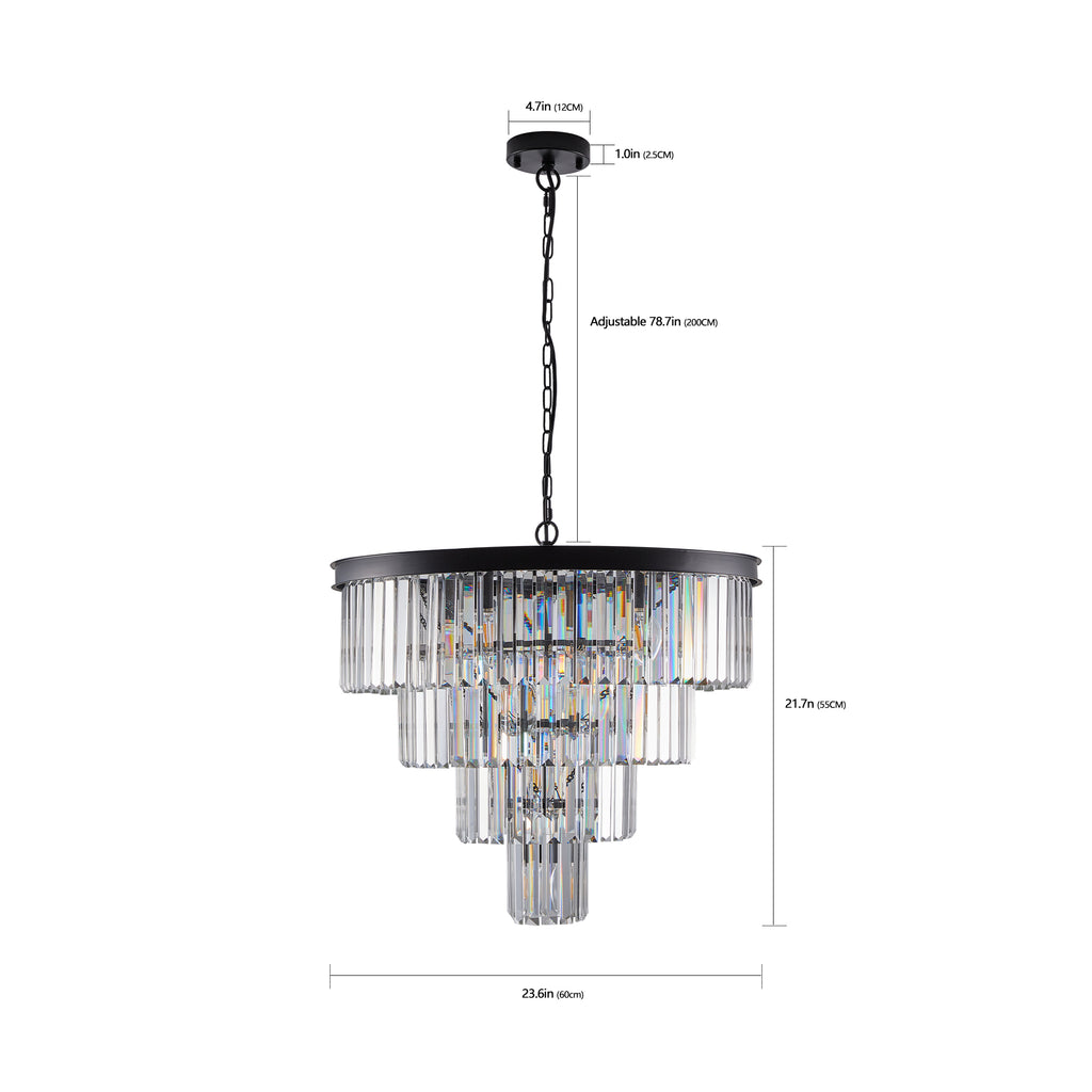 (Même que W1340P188542/L5007-600-B) 24" Cristal contemporain Moderne Chandeliers Cristal Cei