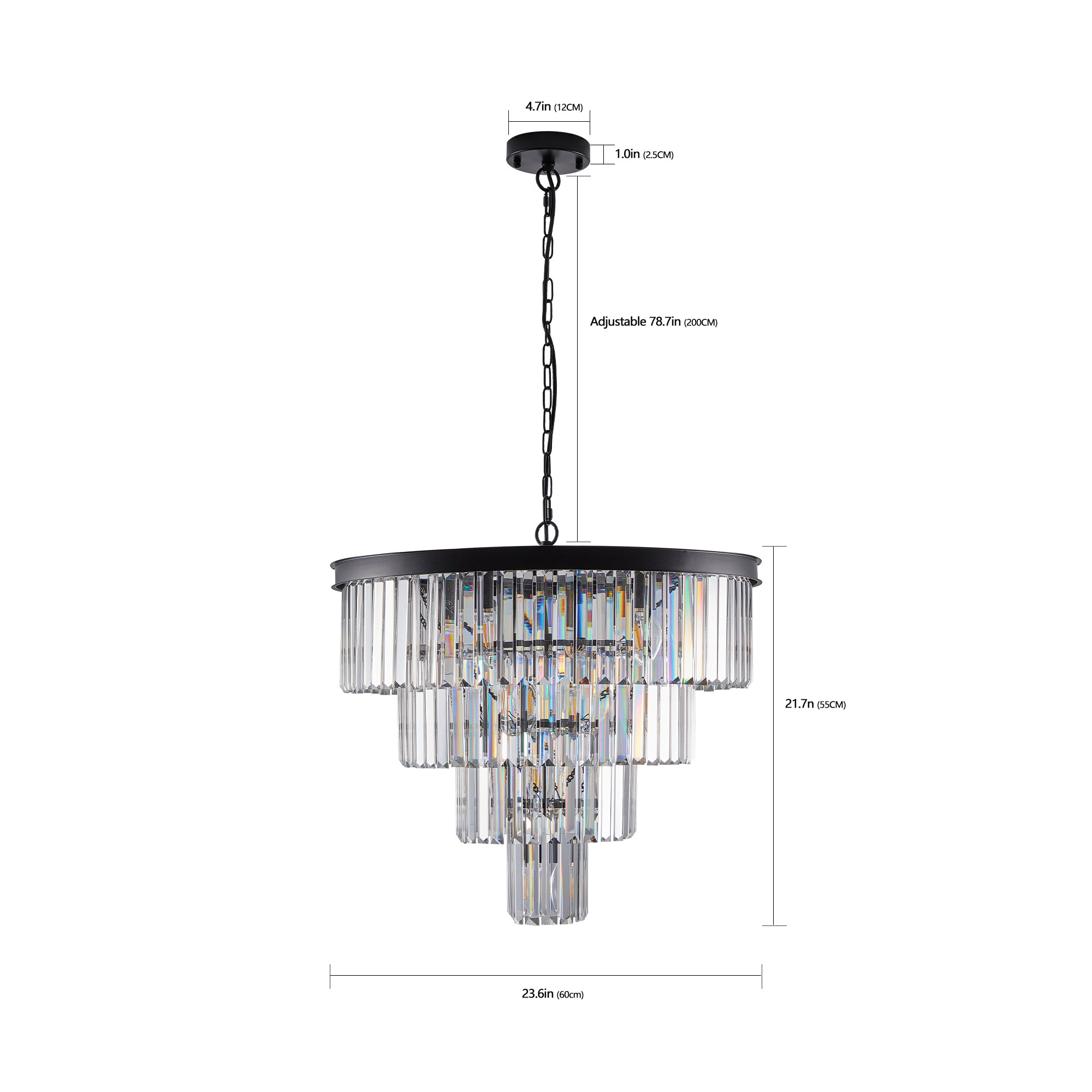 (Même que W1340P188542/L5007-600-B) 24" Cristal contemporain Moderne Chandeliers Cristal Cei