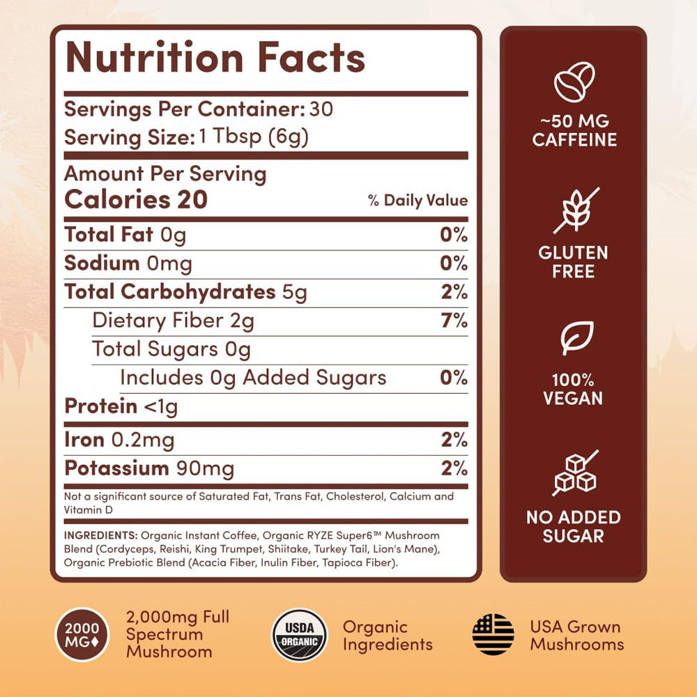 Café instantané de champignons biologiques