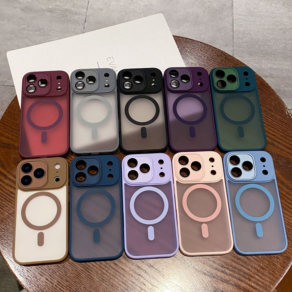 Aspiration magnétique sensible à la peau Étui de téléphone de couverture mat 14 résistant à la chute