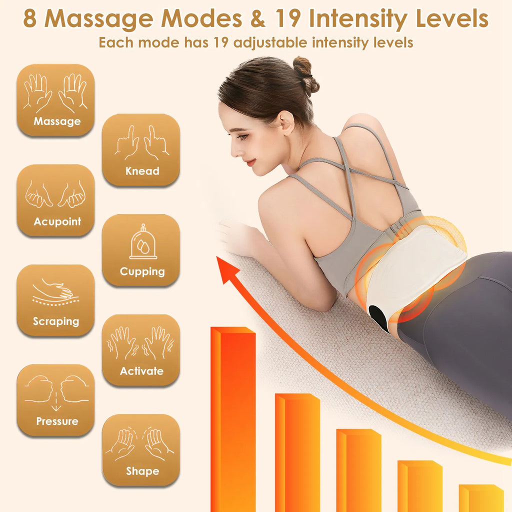 Portable sans fil EMS Heating Pad Massager 8 Modes personnalisables