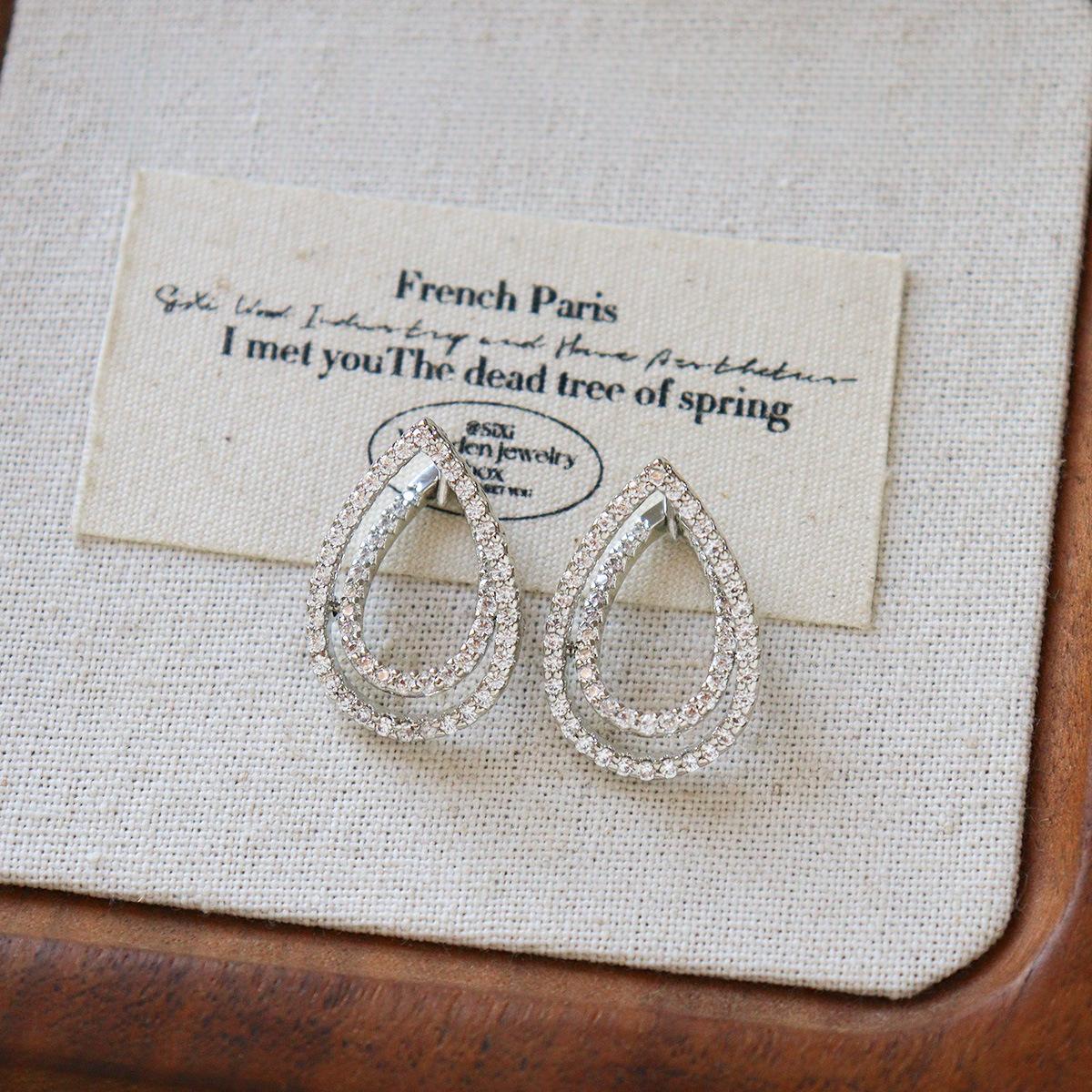 Boucles d'oreilles Zircon en forme de goutte d'eau