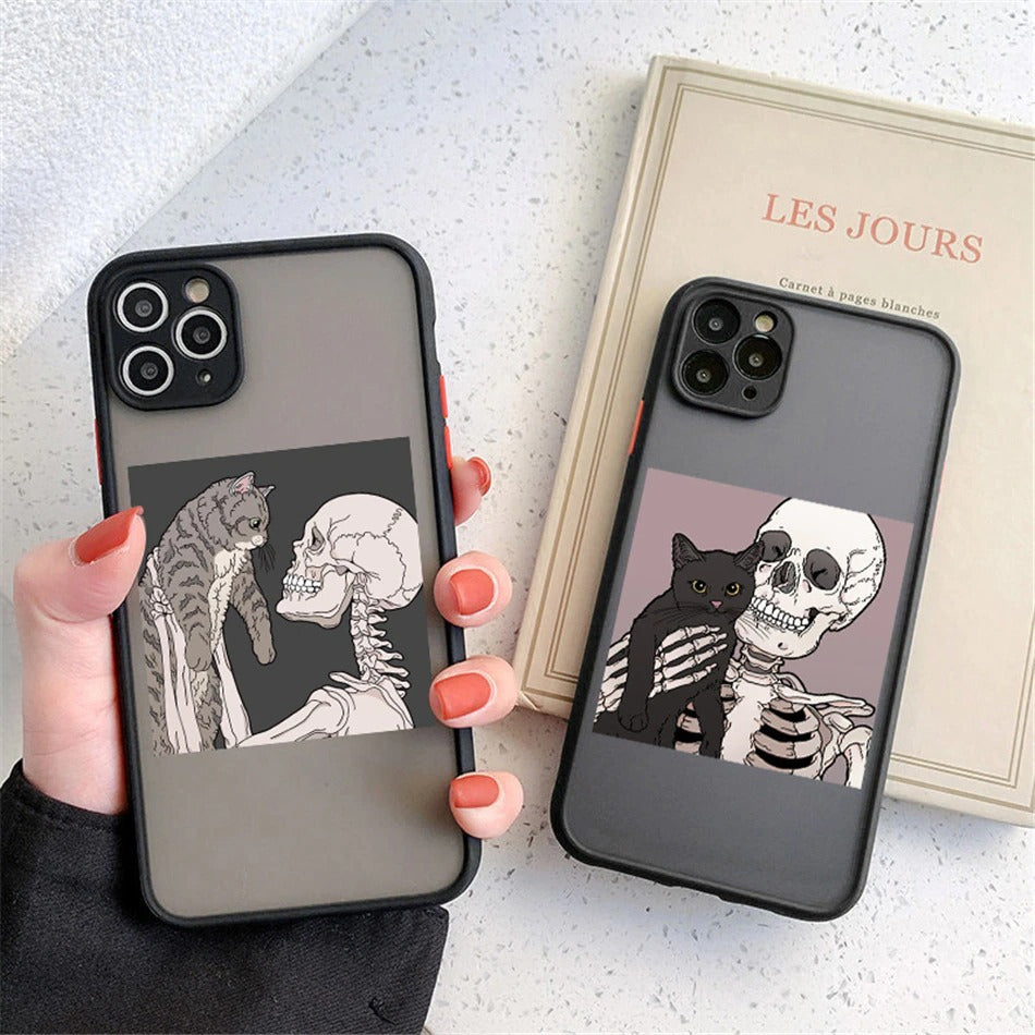 Cas de téléphone d'impression de crâne créatif et simple