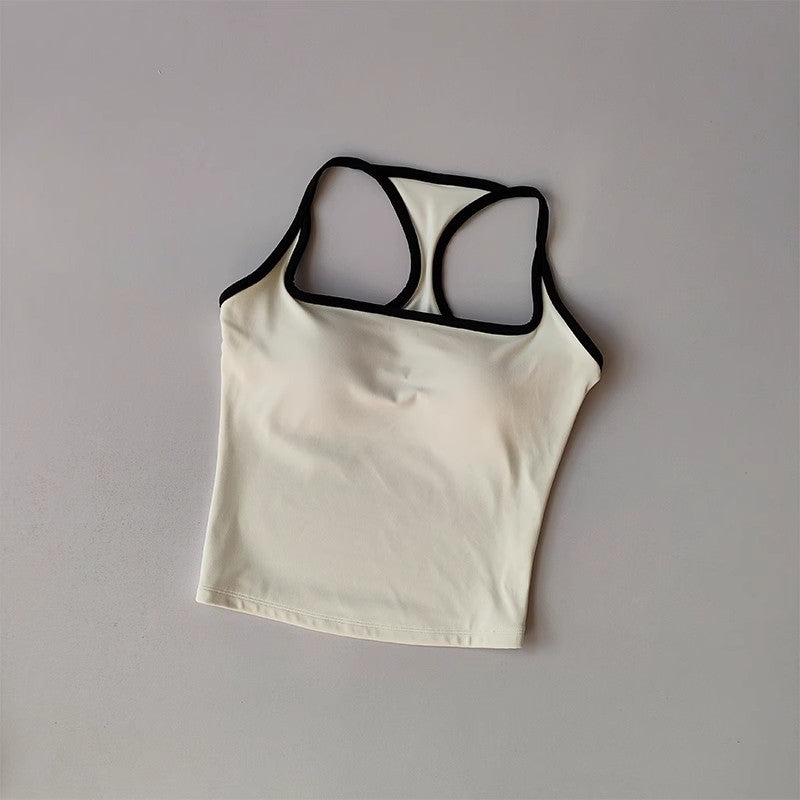 Strap-back Respirant Yoga Tank Top I-Shaped Back Design