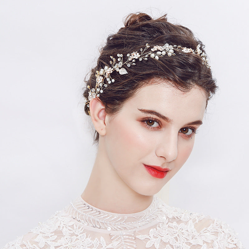 Perle main faite fleur de bandeau en alliage