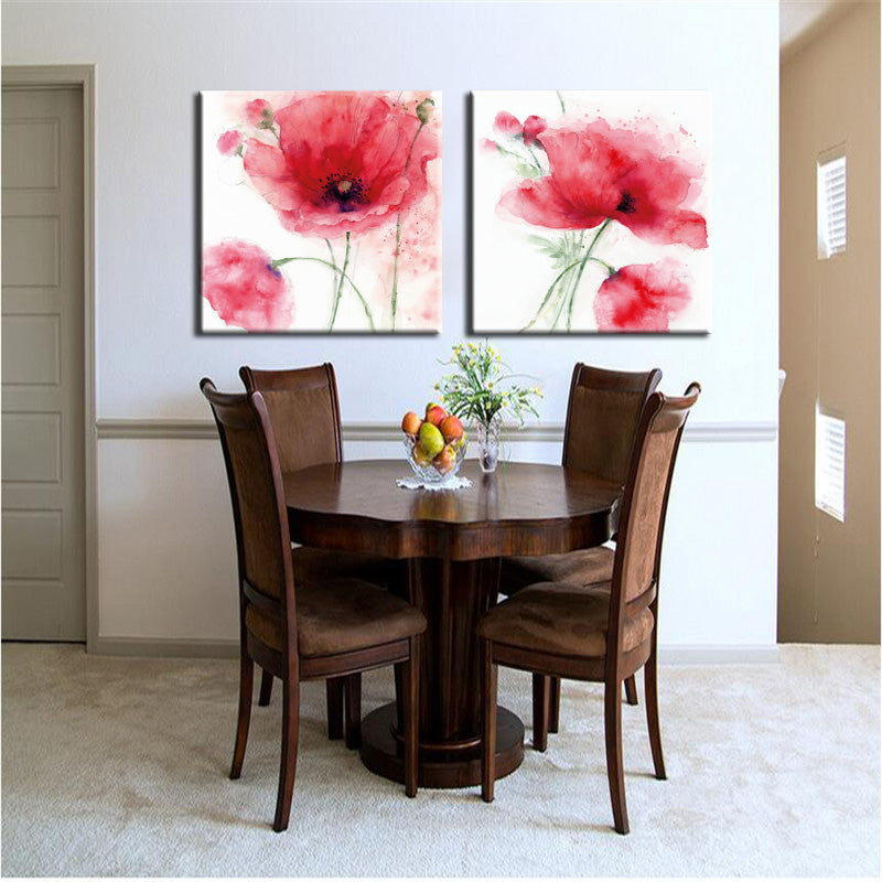 Couleur Aquarelle Florale Peinture sur toile