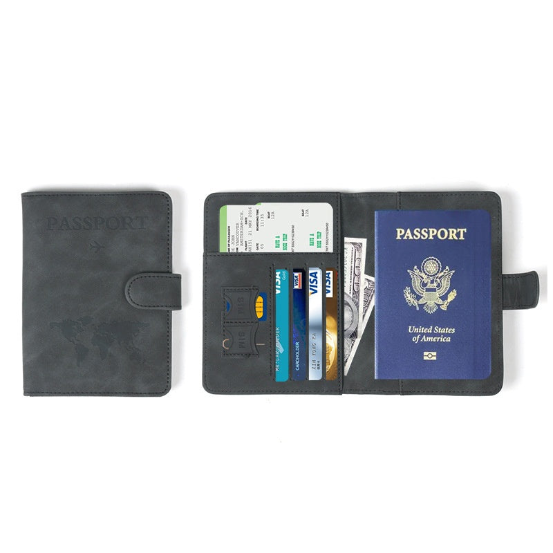 Carte de l'étui en cuir Porte-passeport Porte-cartes International Sac Organisateur