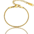 Bracelet en acier inoxydable torsadé avec revêtement sous vide or 18K pour reten de couleur longue durée