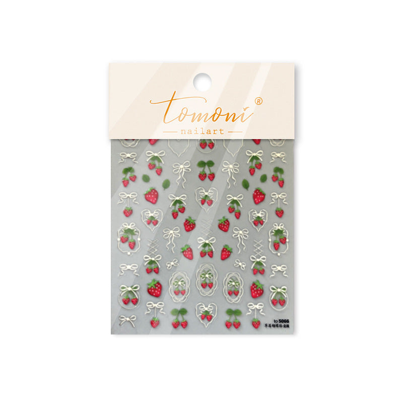 Stickers de style japonais Instagram Inspiré fraise et clou de métal Bow