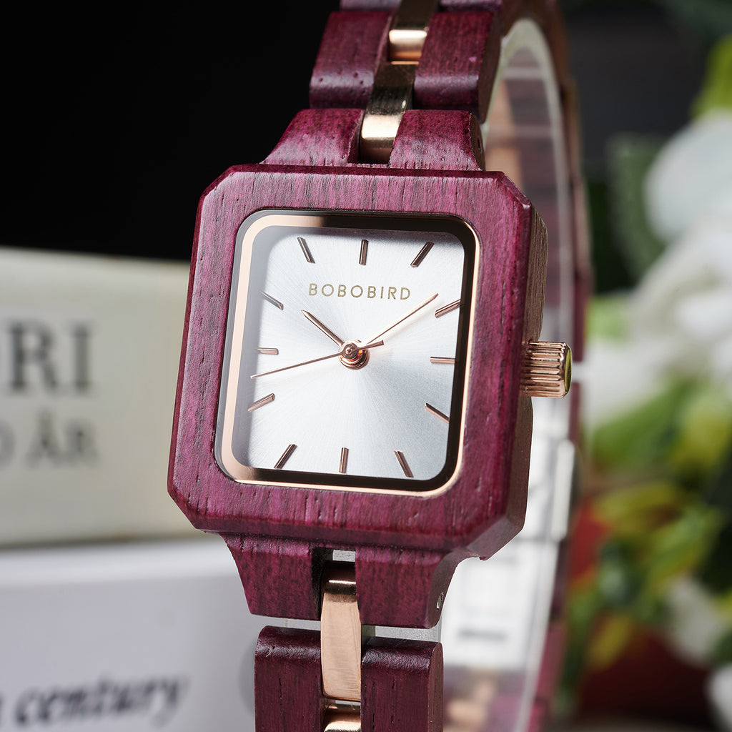 Montres en bois pour femmes à trois couleurs