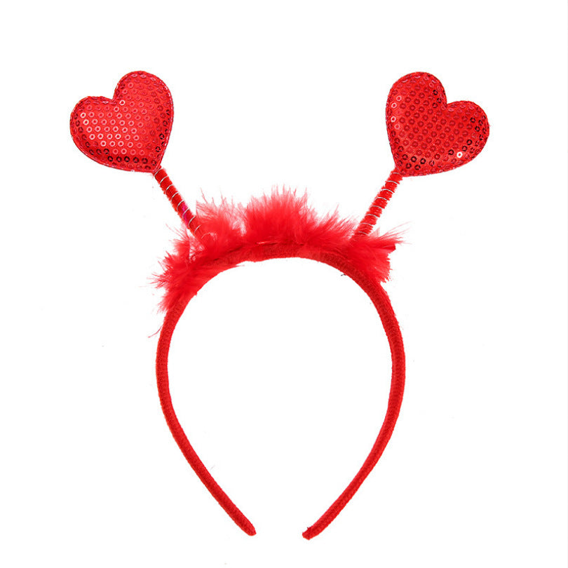 Accessoires de bandeau Cœur Rouge Trois dimensions