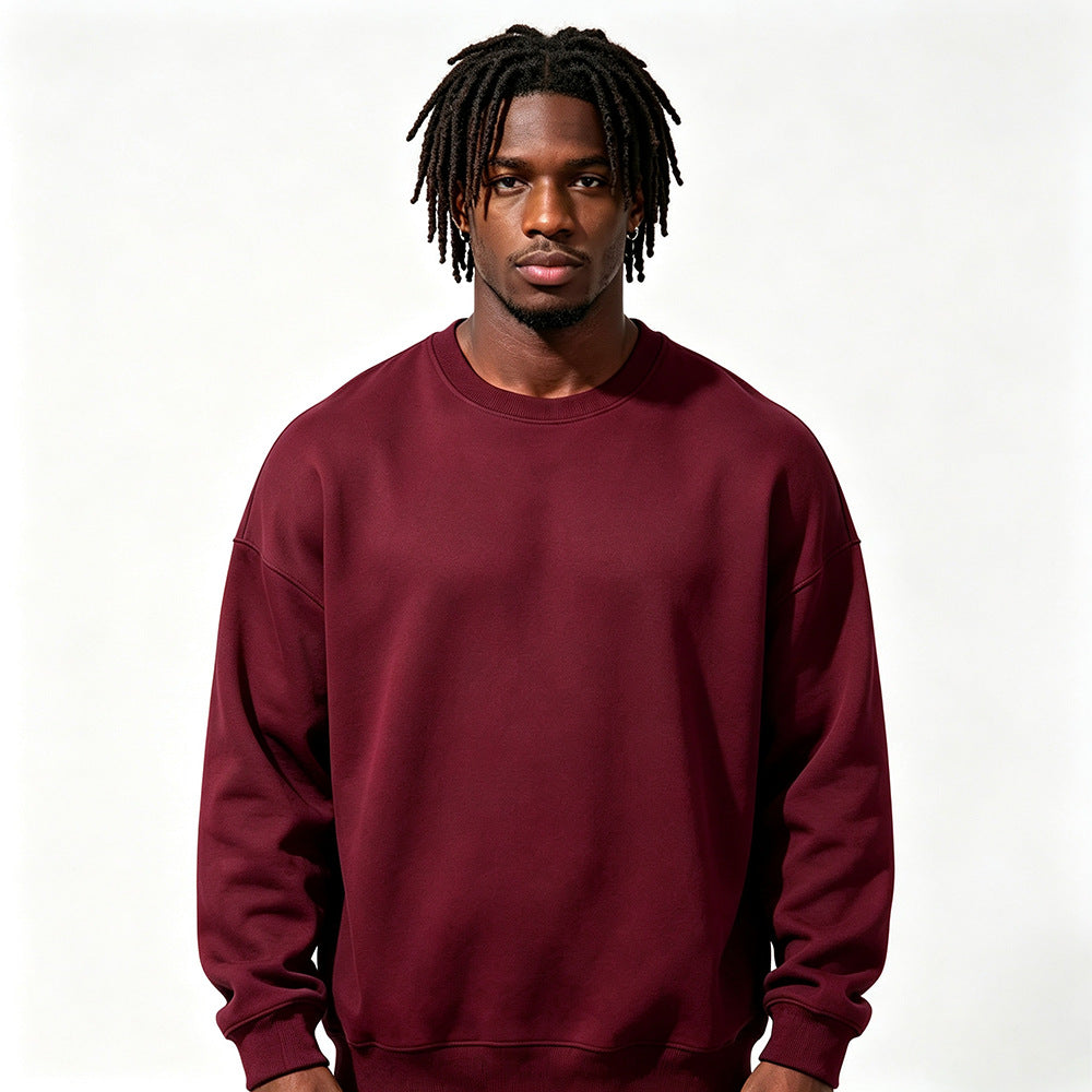 Veste de sweat-shirt à col d'équipage extra épais doublée de polaire