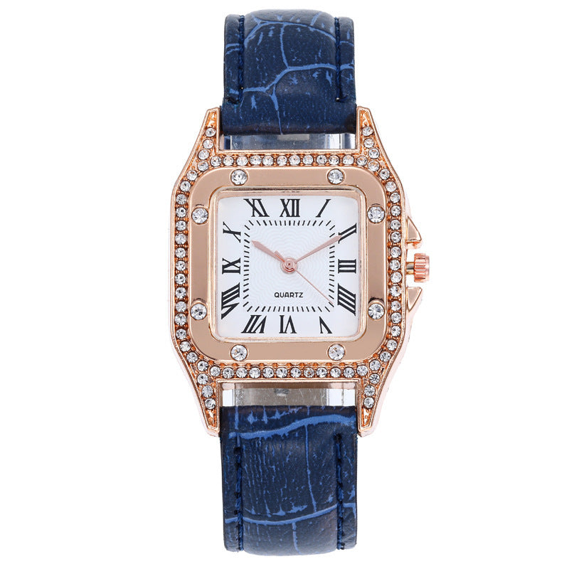 Élégante montre à quartz à cadran carré