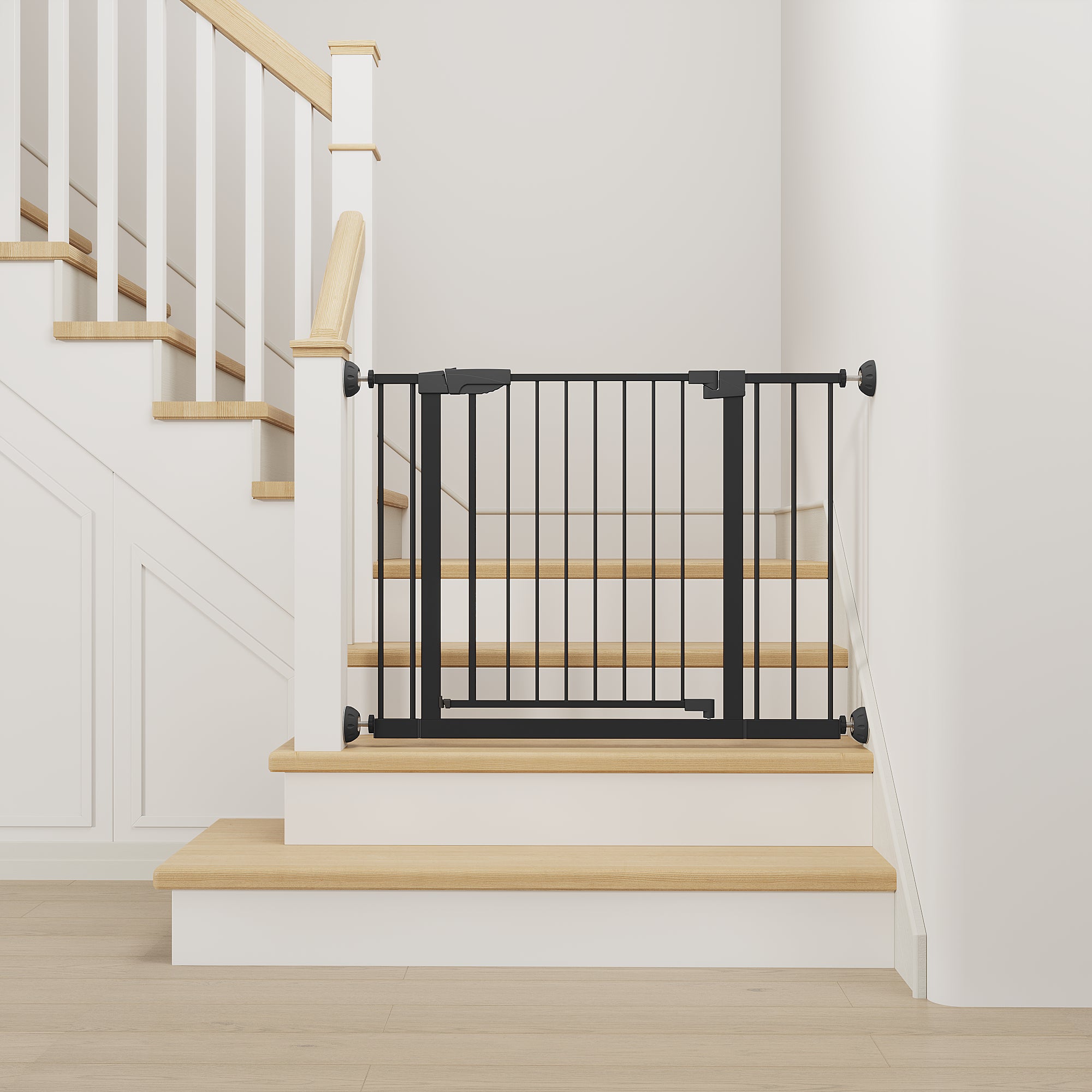 29,5-45,3" Wide Baby Gate avec protecteur mural pour escaliers