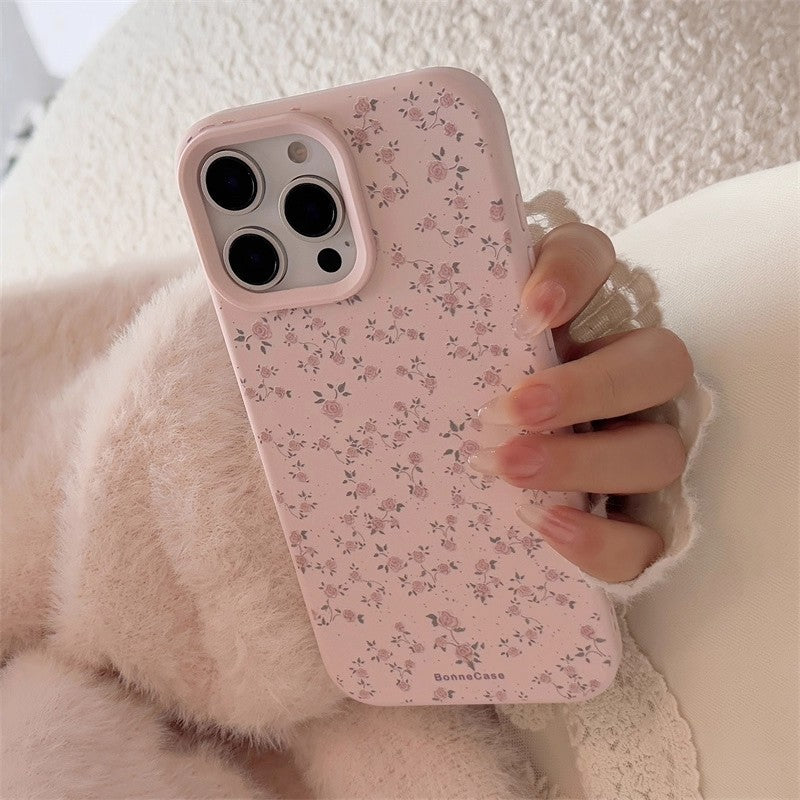 Boîtier de téléphone en silicone liquide à patron rose