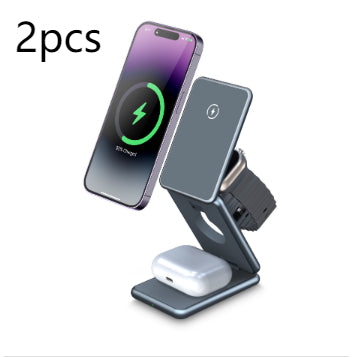 Magsafe15W Magnetic Watch Casque de téléphone mobile Chargeur sans fil pliant trois en un