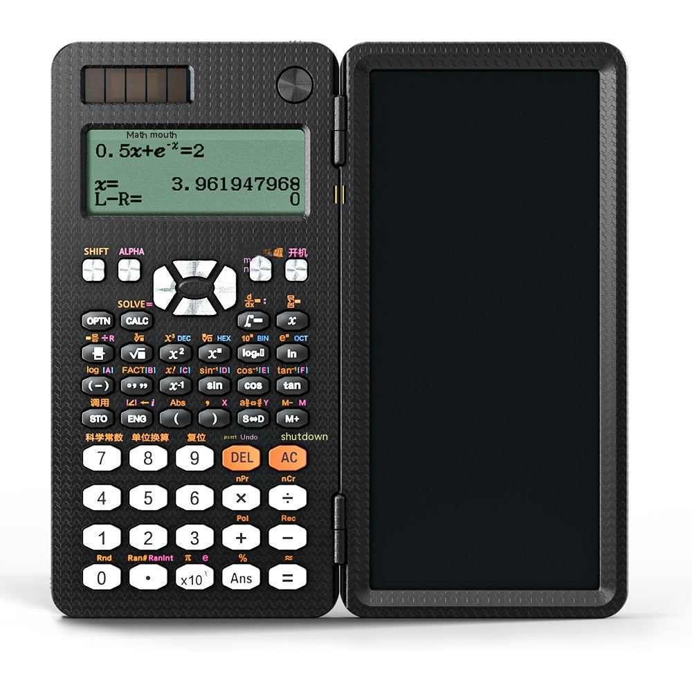 2 En 1 Calculatrices scientifiques pliables Calculatrice de la fonction d'apprentissage de tablette d'écriture Fol