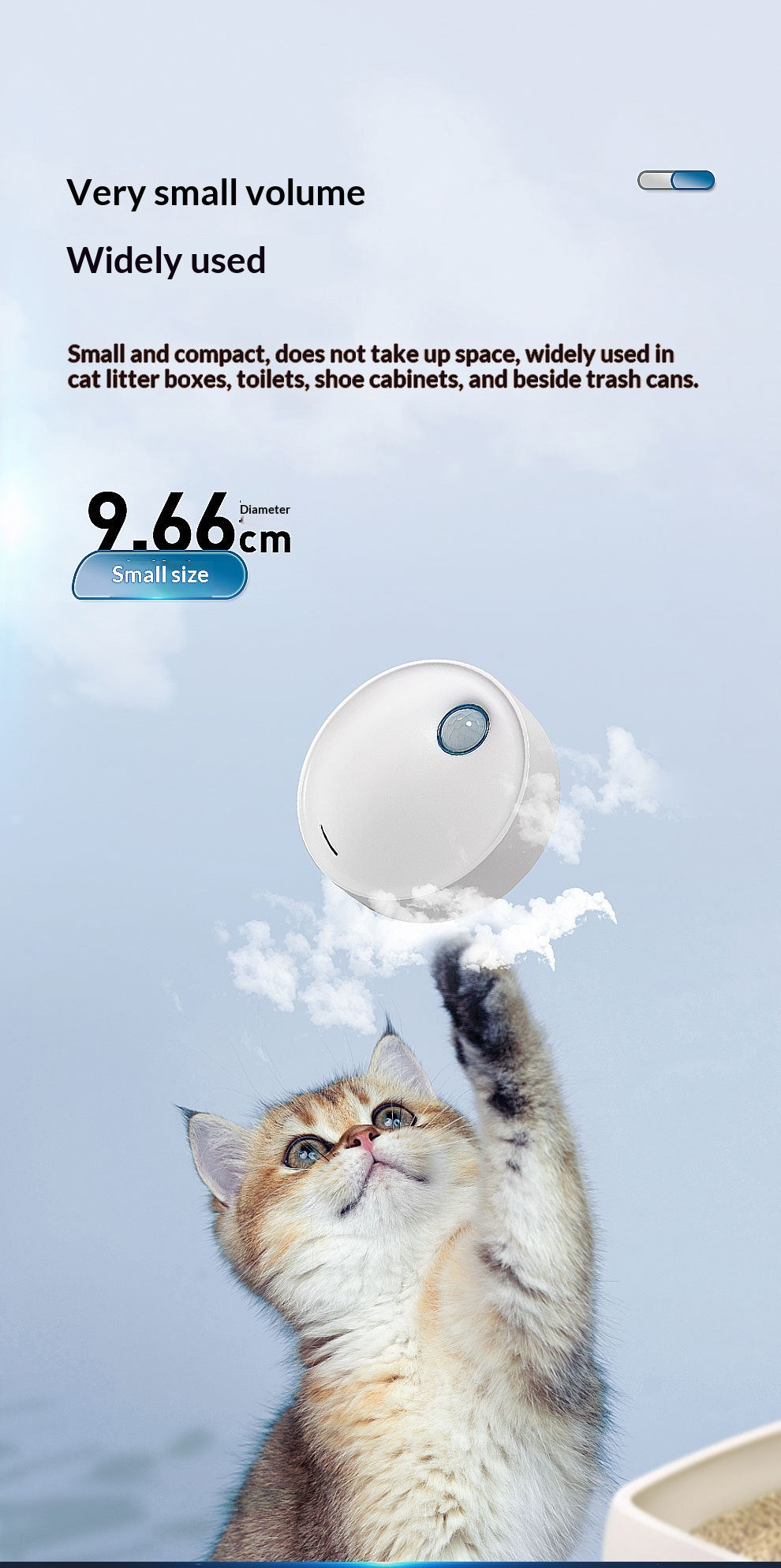 Éliminateur et désodorisant de boîte de litière pour animaux de compagnie intelligents