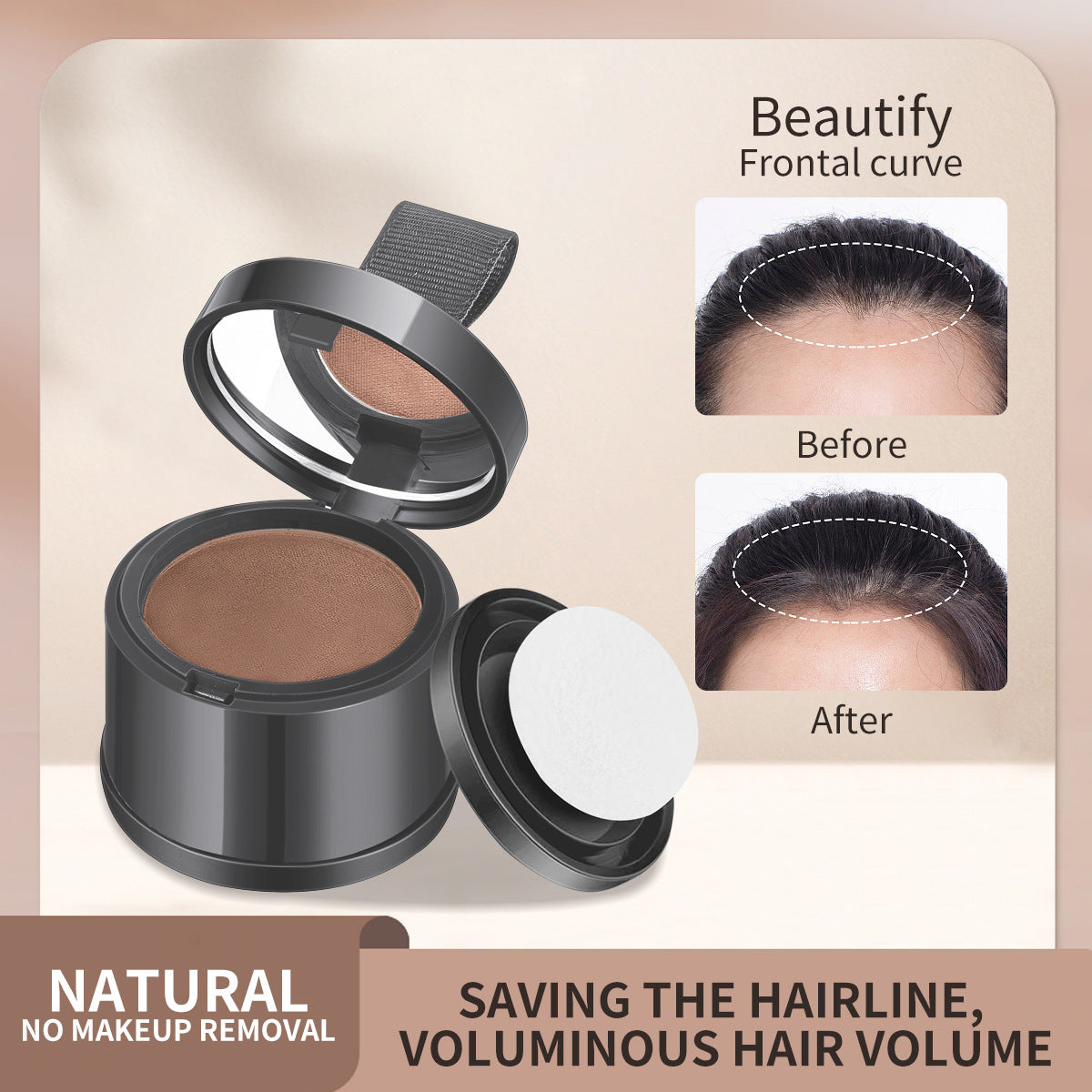 Contouring et outil d'ombrage pour remplir la tête avant et ajouter les cheveux imperméable à la sueur P