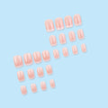 Stickers 24 Pièces de Short Square Acrylic Nail avec bords blancs