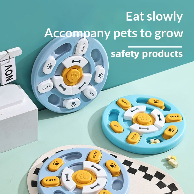 Round sound toy in blue and yellow