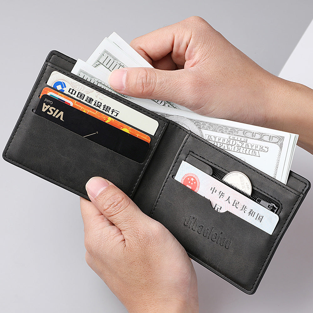 La mode masculine Personnalité Vintage Zipper simple Wallet