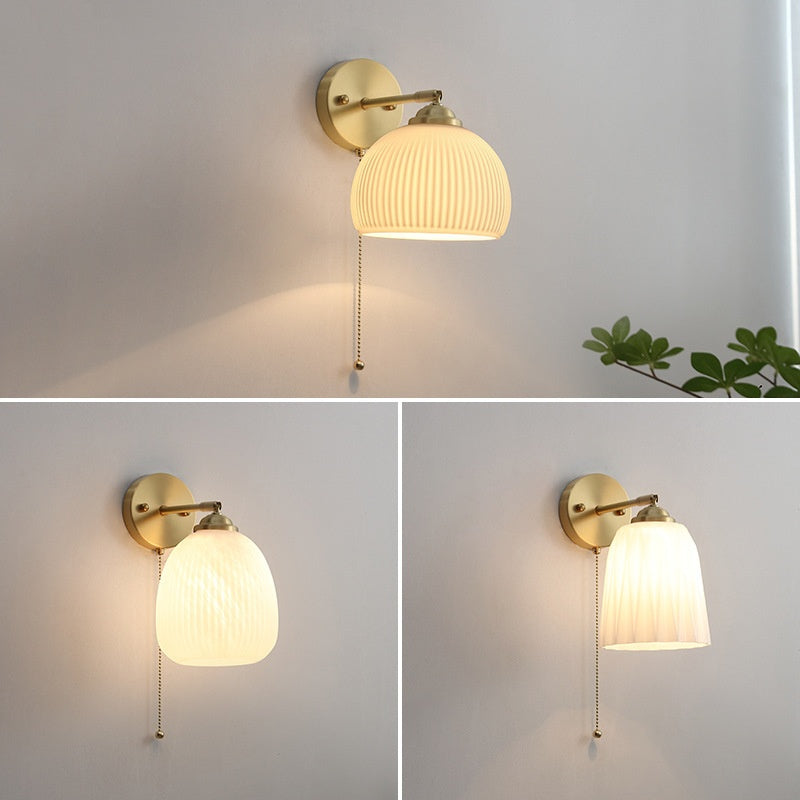 Lampe murale de couleur cuivre nordique style japonais Fond artistique mural lumière décorative