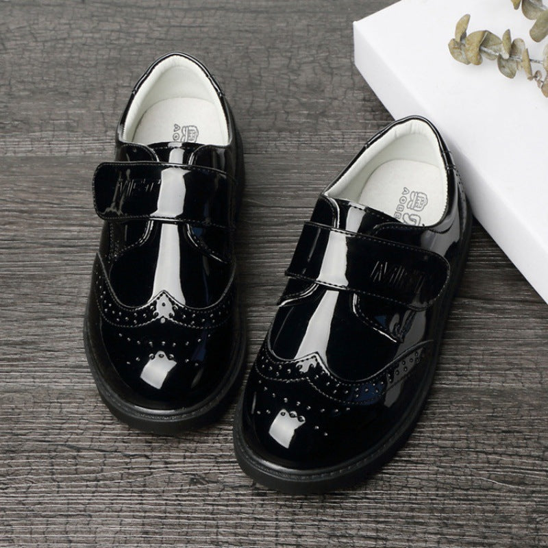 Garçons Chaussures en cuir Campus étudiant Black British Style
