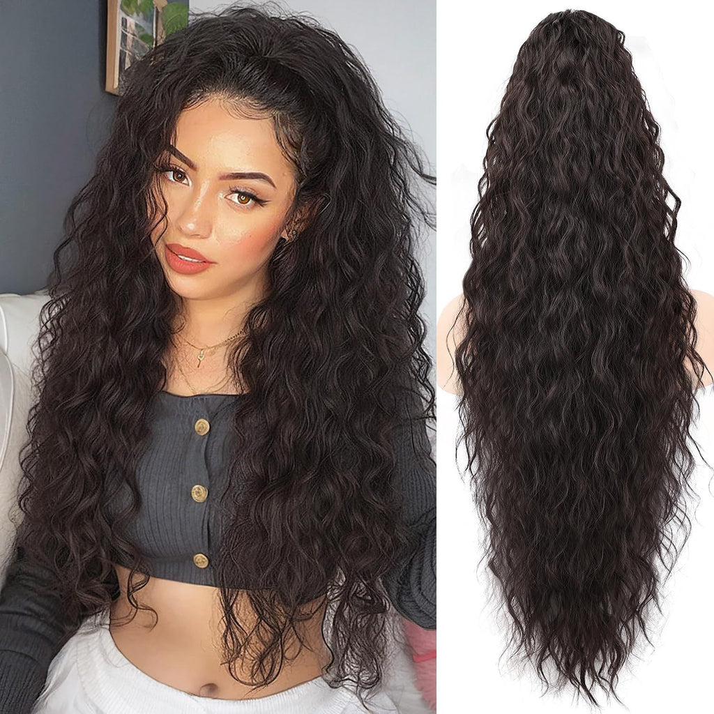 Grip Poneytail Fluffy Long Curly Cheval Tail Wig