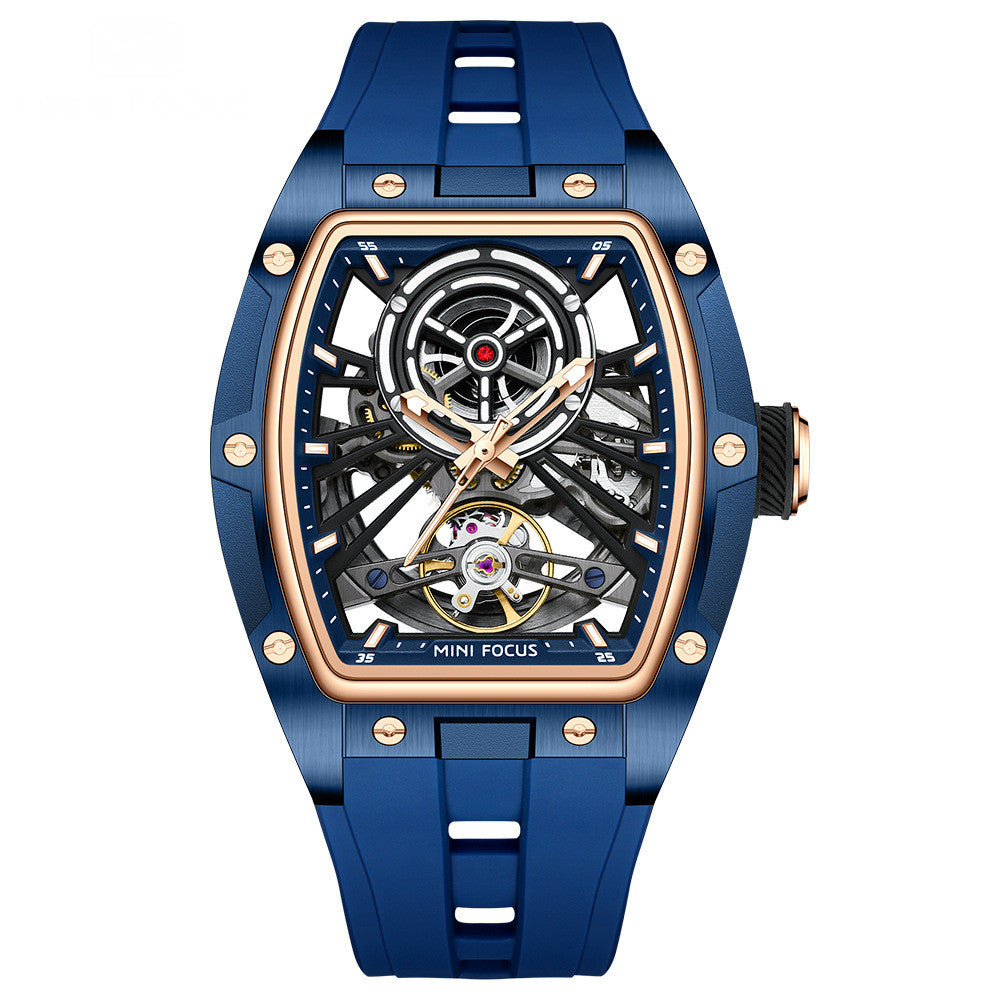 Boîtier en acier pour homme Montre mécanique automatique Full Hollow