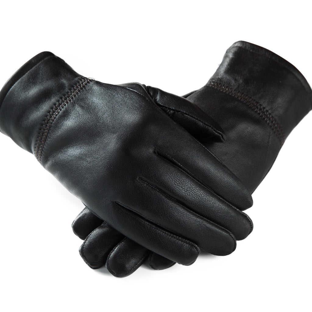 Gants d'hiver en cuir véritable pour hommes