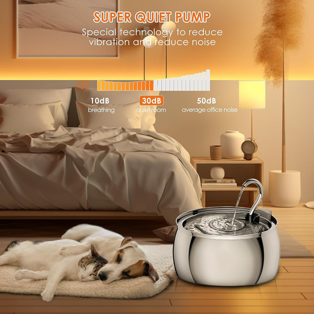 Distributeur d'eau pour chats en acier inoxydable à grande capacité