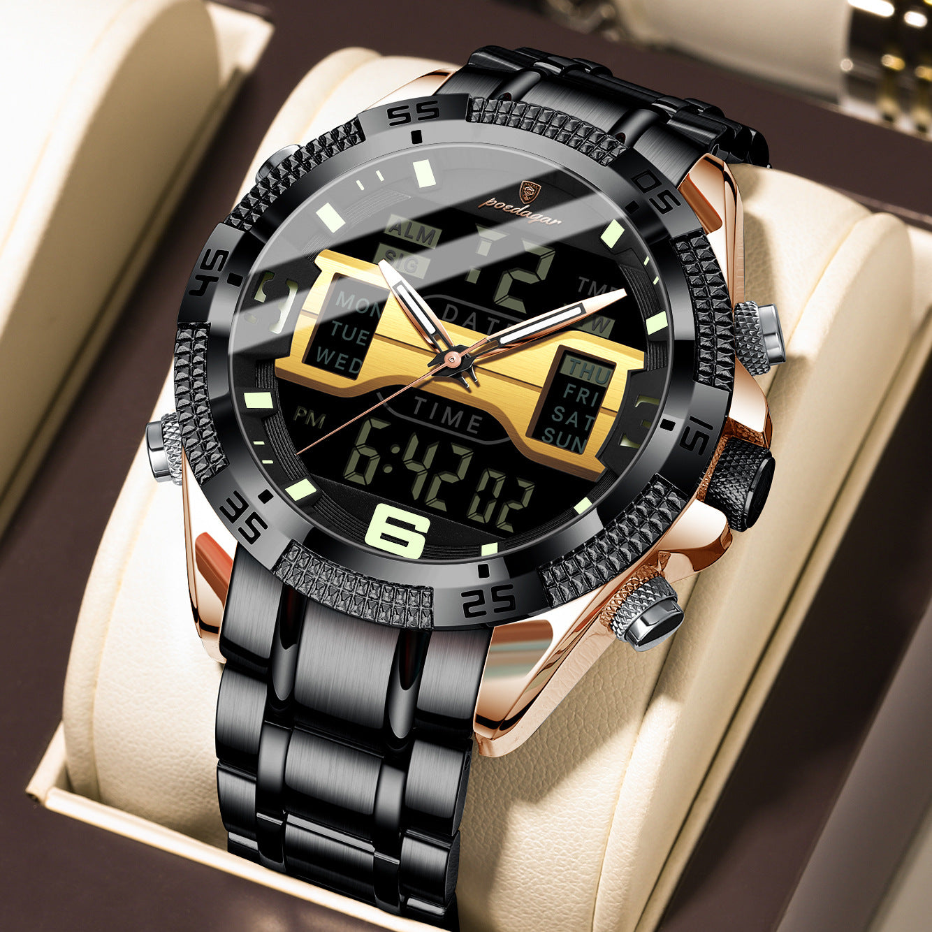 Montre électronique multifonctionnelle pour hommes