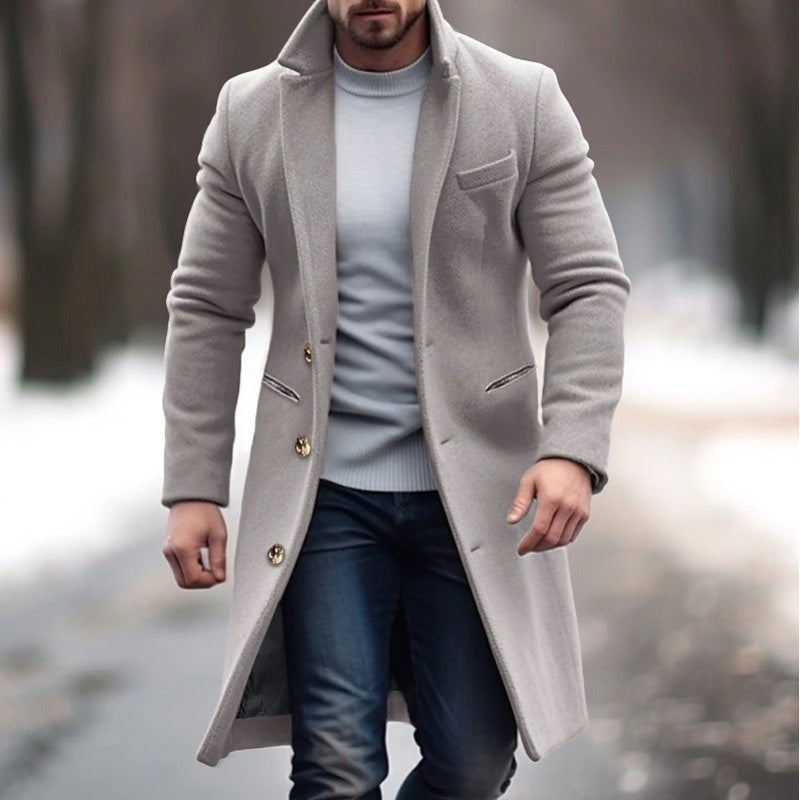 Manteau de tranchée de longueur moyenne pour hommes