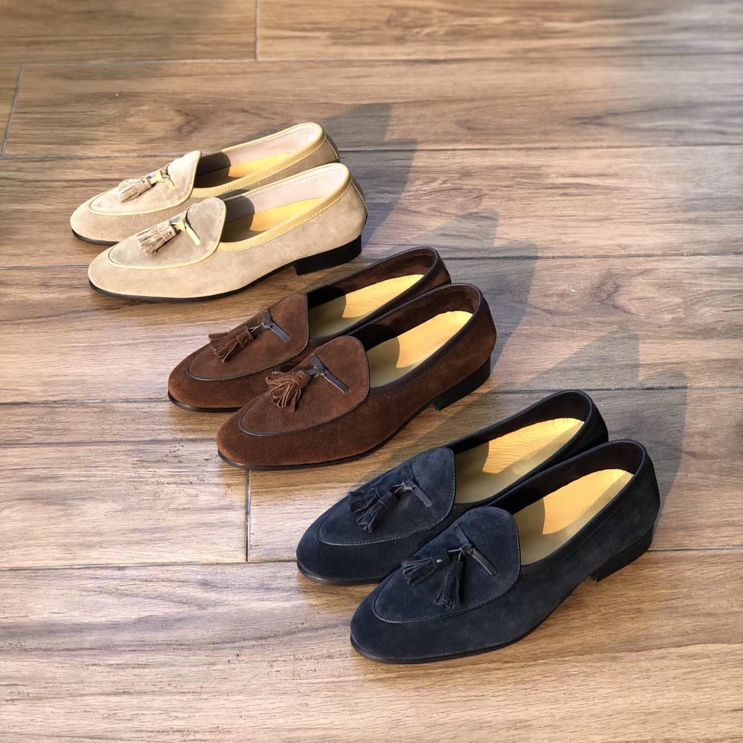 Chaussures en cuir véritable de style britannique pour hommes