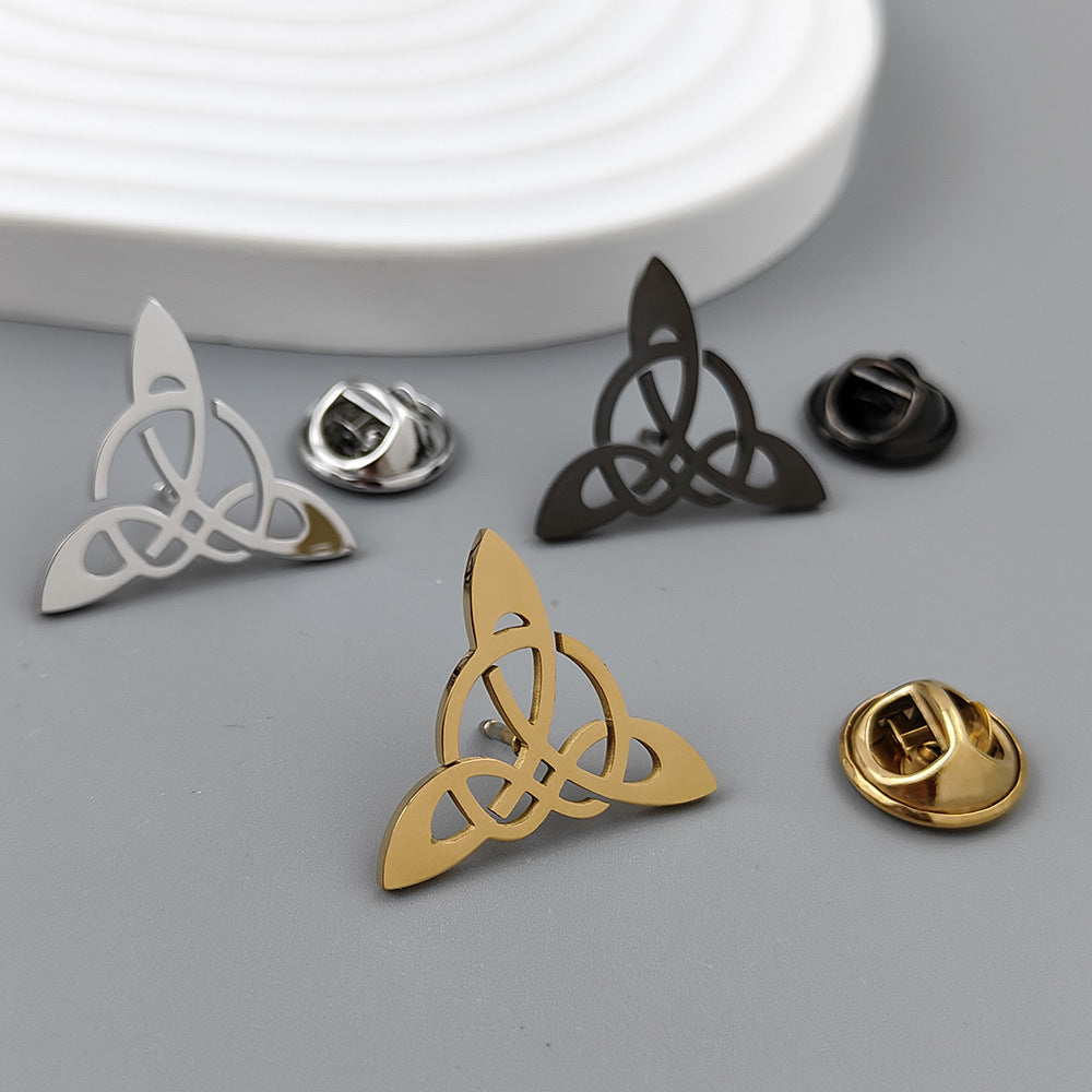 Triangle géométrique Triangle symmétrique Mensual Hollow Cufflinks