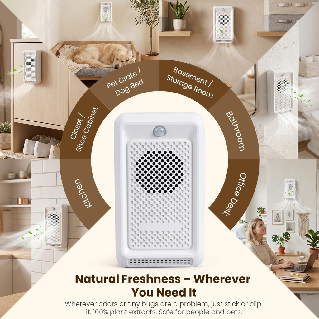 Désodorisant pour chat - Blanc ABS Rechargeable Pet Odor Eliminator Avec Interna silencieux 30dB