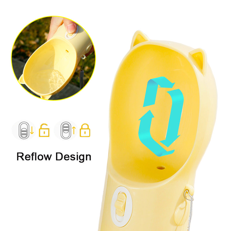2 en 1 Bouteille d'eau pour chien portable pour petits grands chiens Chat extérieur puppy à l'épreuve des fuites