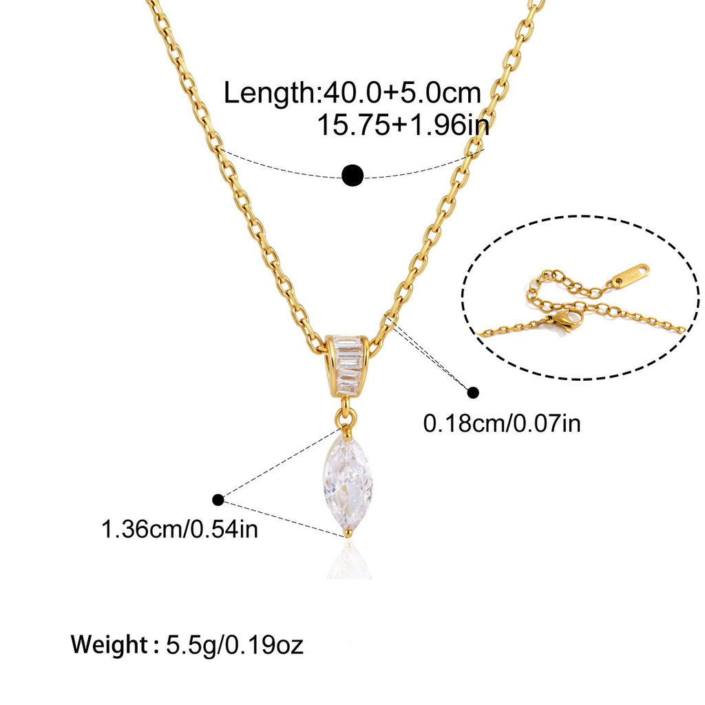 Zircon Collier en acier titane Et résistant à la Fade