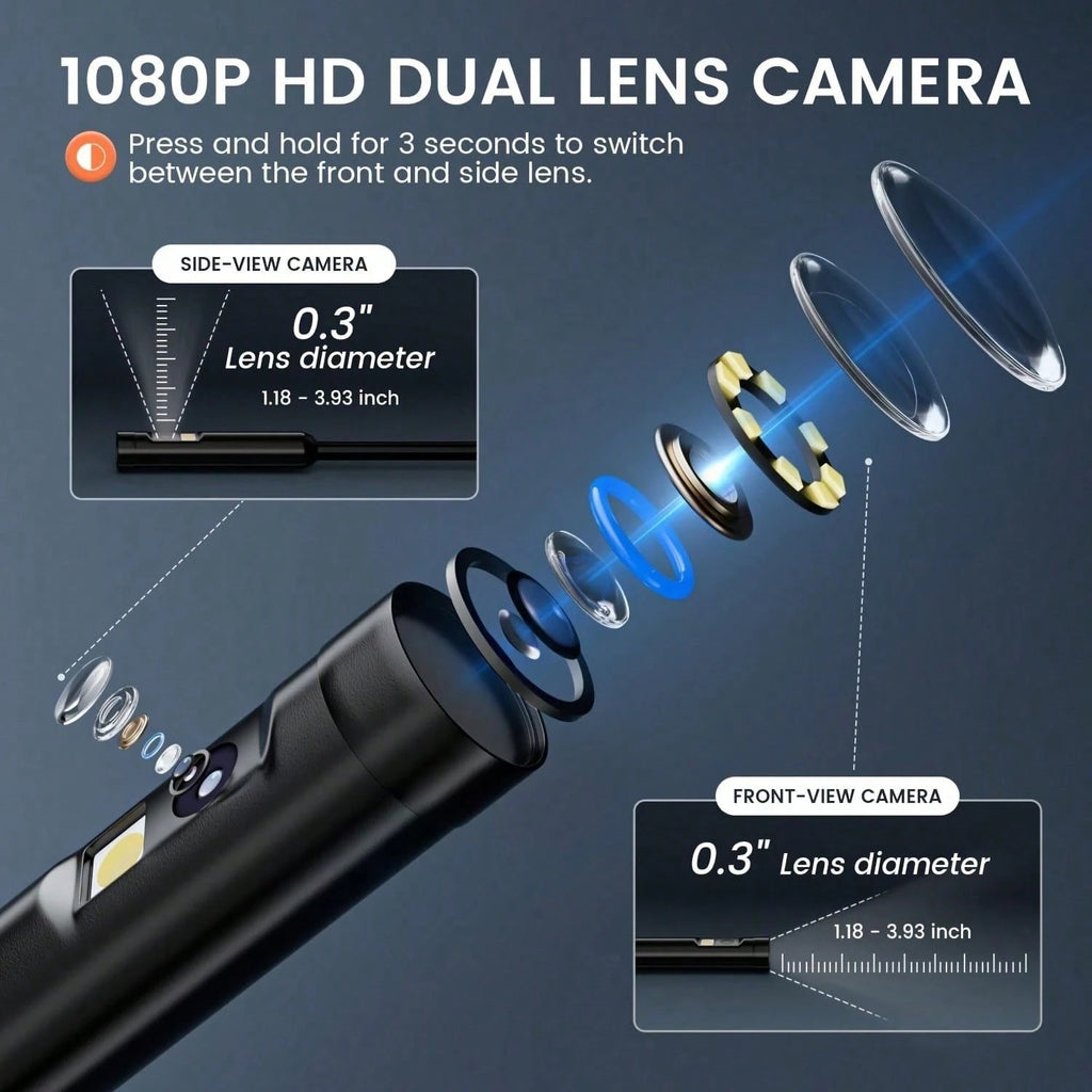 4.3 Verres doubles de pouce Caméra endoscope avec lumière