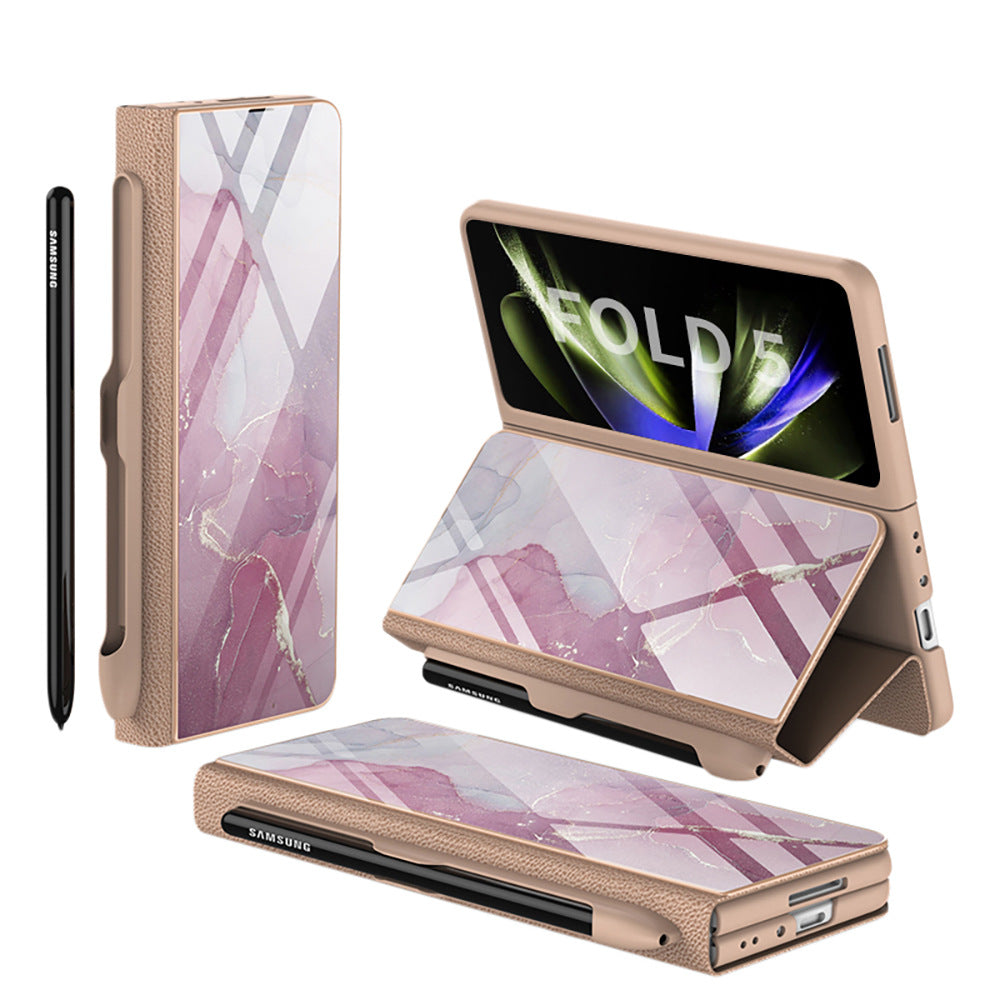 Galaxy Z Fold5 écran pliant téléphone mobile cas de téléphone Flip en verre créatif