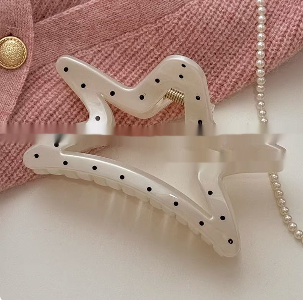 Women's French Polka Dot Gold Hair Claw