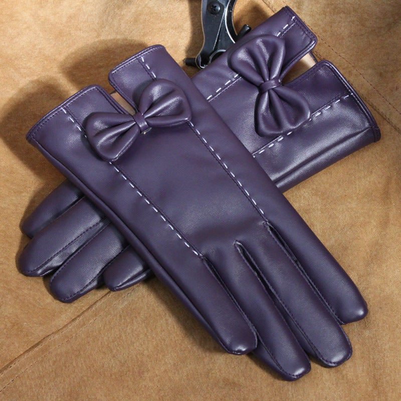 Gants d'écran tactile en cuir fashionable pour femmes avec un grand pantalon U-Shape