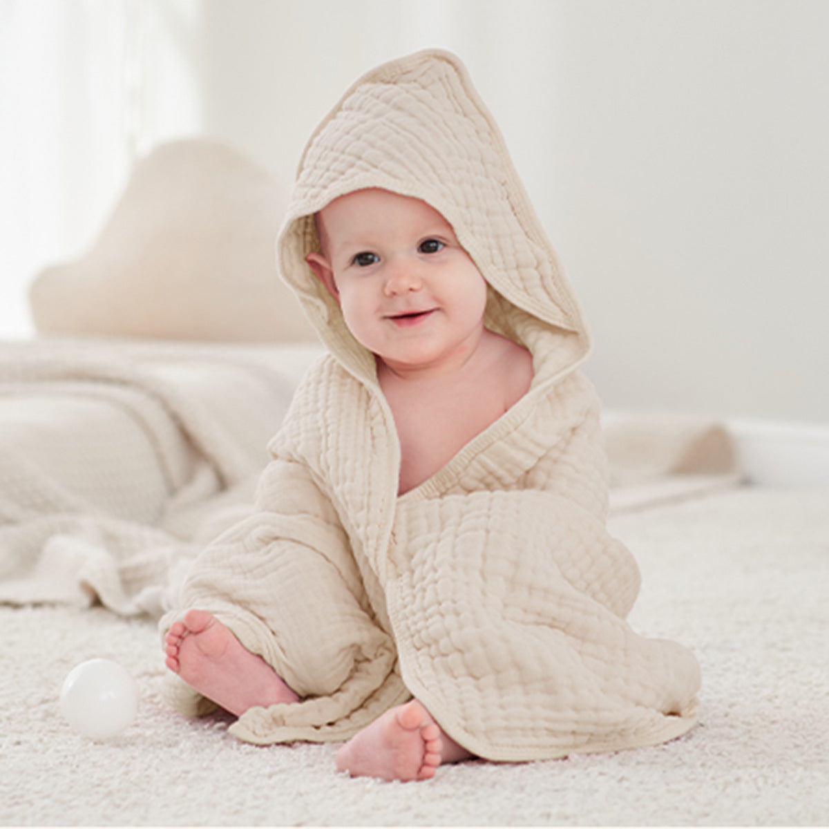 Serviette de bain à capuche 6 couches pour enfants