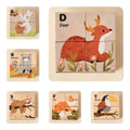 Boîte en bois animal Puzzle jeu cognitif en forme de dessin animé